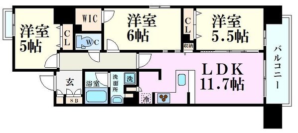 扇町駅 徒歩6分 4階の物件間取画像